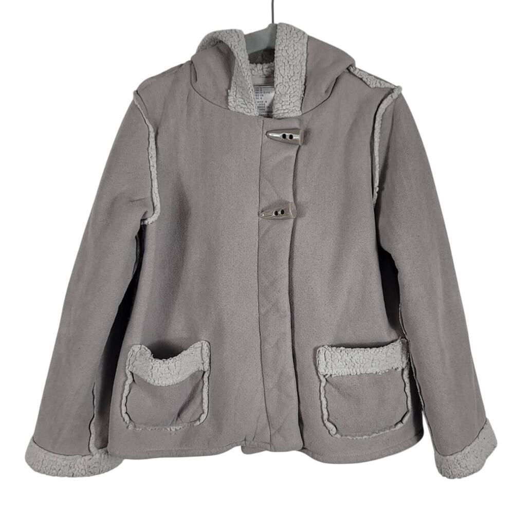 Savannah Faux Suede/Sherpa Lined Hooded Jacket Girls 6